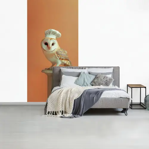 Kerkuil - Koksmuts - Oranje - Vogel fotobehang vinyl groot -slaapkamer