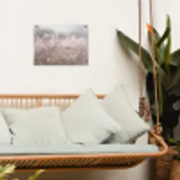 Graspluimen - Wind - Beige - Mistig tuinposter los doek klein -sfeer7