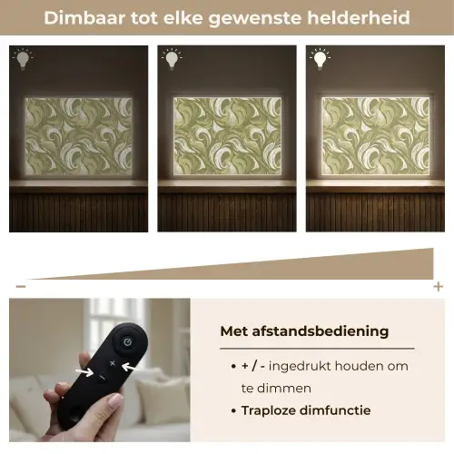 Abstract - Textuur - Groen Light Box met batterij (Wandlamp) middel 907 -USP_dimbaarNL