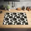 Modern - Monstera - Zwart Inductie beschermer vinyl 3mm klein 276 -sfeer5