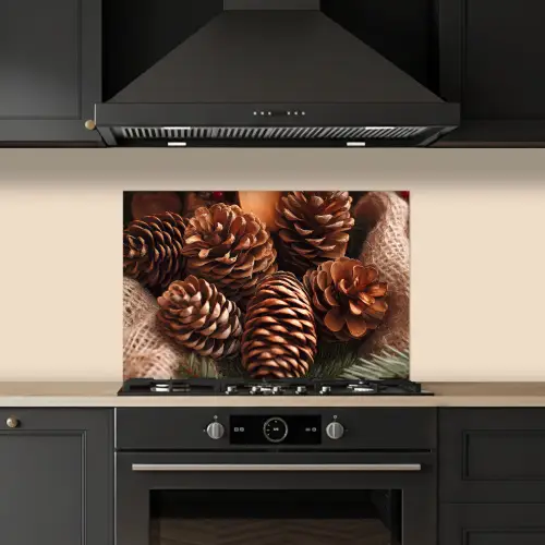 Dennenappels - Boom - Winter - Natuur - Bruin keuken achterwand spatscherm klein -sfeer1