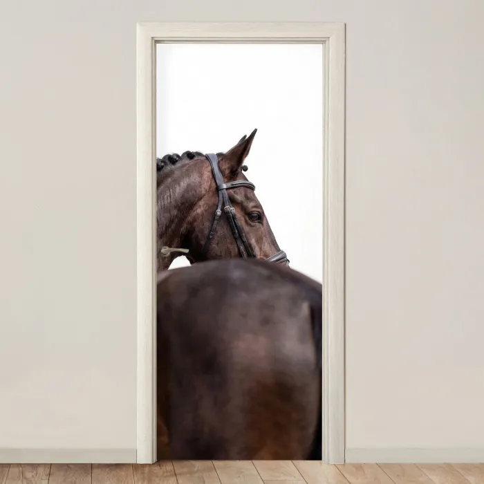Portret - Paard - Elegant deurposter klein -3d_beige