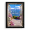 Doorkijk - Berg - Landschap - Uitzicht - Meer fotolijst zwart zonder passe partout klein -3d