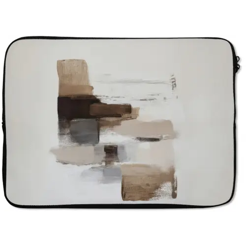 Penseelstreken - Balans - Beige - Bruin laptophoes neopreen klein -zkaufland3dotto