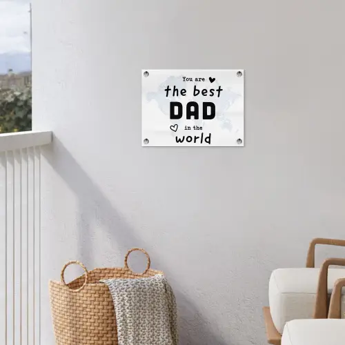 Quotes - The best dad in the world - Spreuken - Papa tuinposter los doek klein -sfeer8
