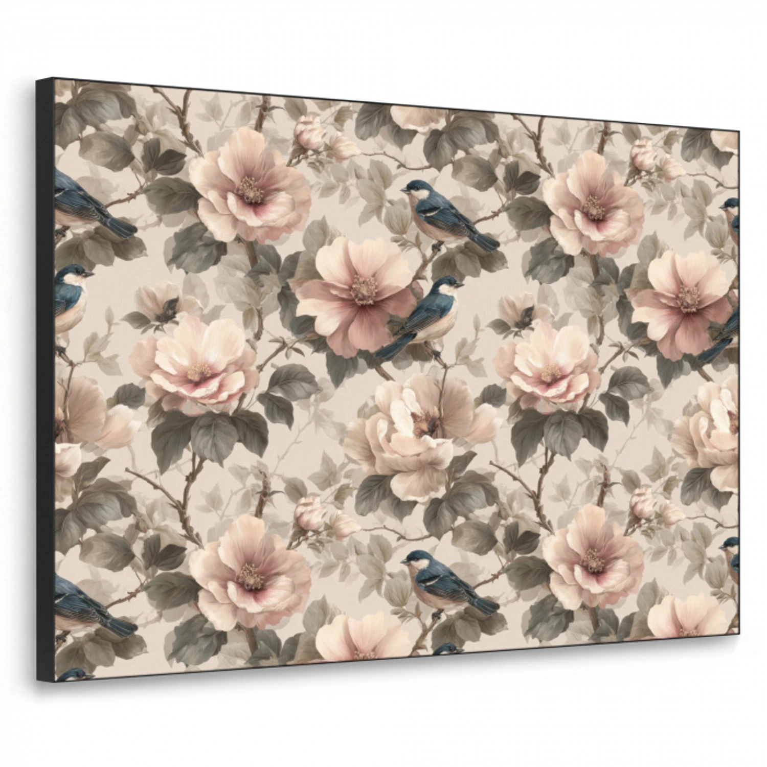 Klassiek - Vogels - Kleurrijk Textielframe zwart klein 947 -3d