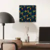 Bliksemschichten - Oranje - Dinosaurussen aluminium wit klein -sfeer5