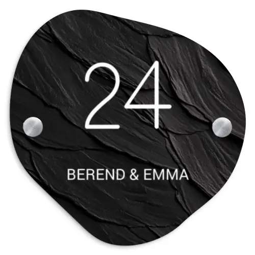 Leisteen - Klassiek Naambord Organisch middel -3d