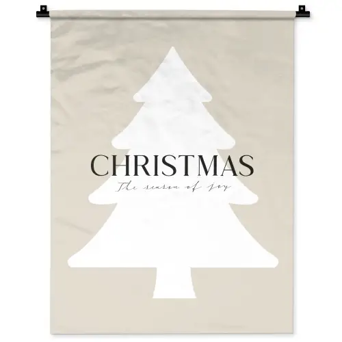 Kerstboom - Japandi - Christmas - Beige Wandkleed katoen klein -zz3d