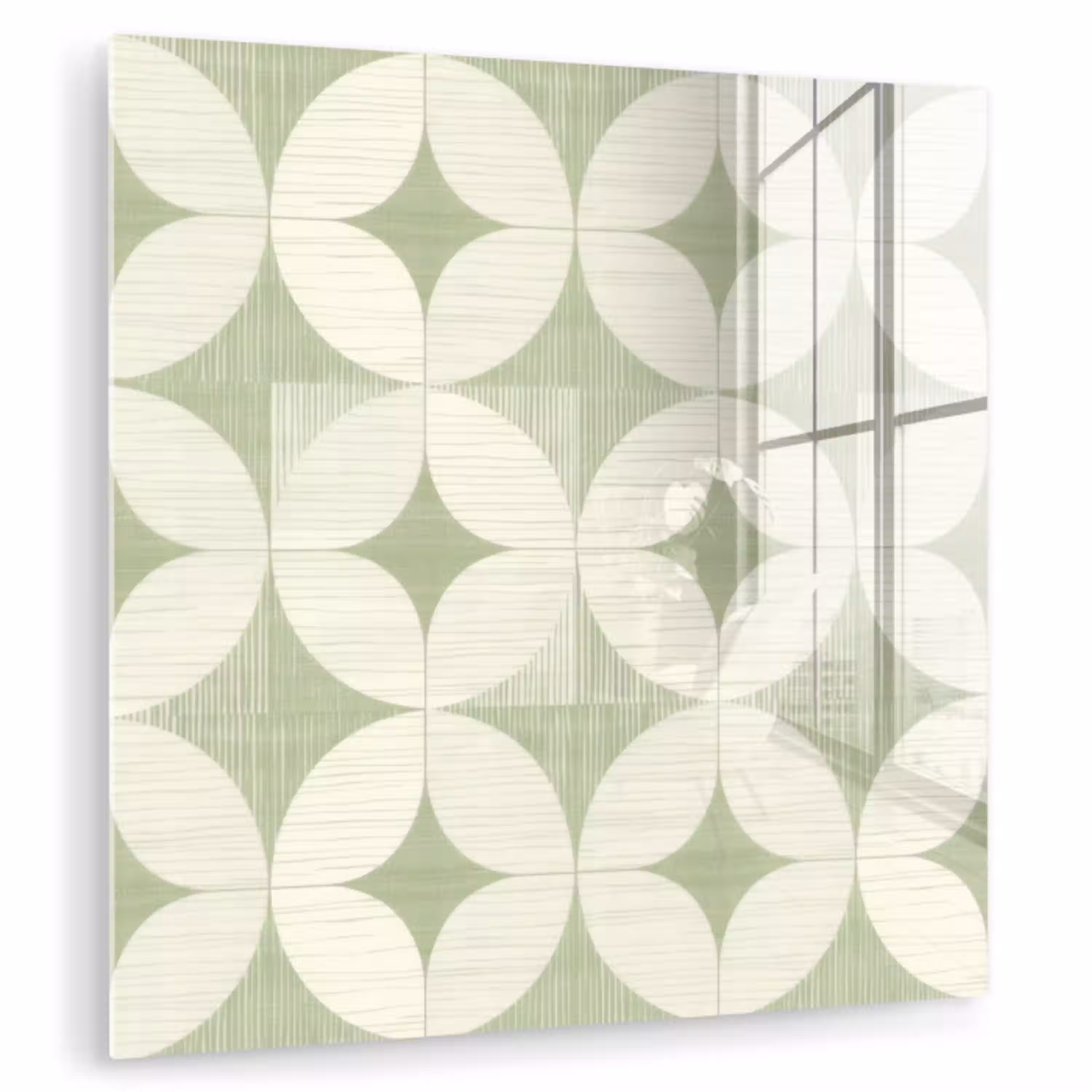 Saliegroen - Geometrisch - Retro - Mid-Century - Patroon plexiglas 5mm klein 11 -zzzproduct_nieuw