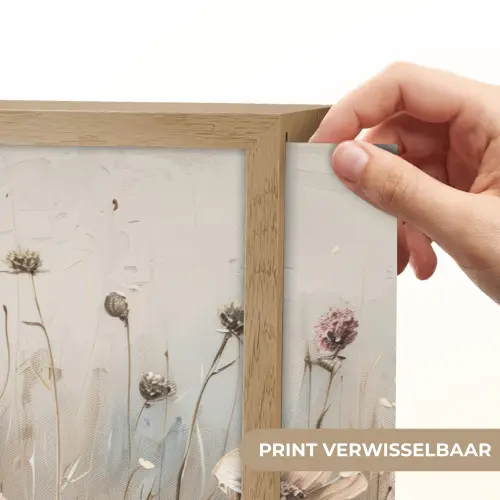 Bloemen - Roze - Modern - Beige Light Box met batterij (Wandlamp) middel -USP_websiteprintNL