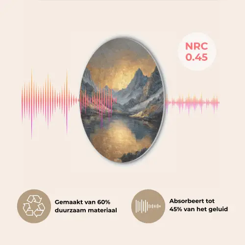Berglandschap met Gouden Zonsondergang Akoestische PET Vilt - Rond klein -USP_NL