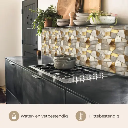 Mozaïek - Marmer - Goud keuken achterwand 2 middel 871 -usp_NL