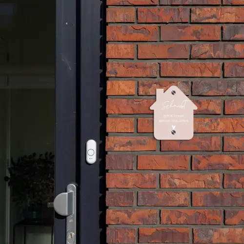 Lichtroze - Sierlijk Naambord Huisje klein -sfeer2