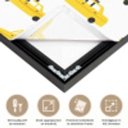 Taxi - Iconisch - Geel Textielframe zwart klein 947 -USP_feed_closeupNL