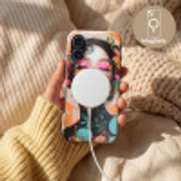 Portret - Vrouw - Abstract - Bloemen Toughcase MagSafe Apple iPhone 17 klein -USP_MagsafeV