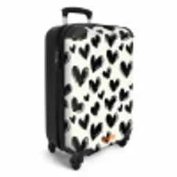 Hartjes - Patroon - Zwart NBS - Handbagage koffer - Volwassenen Unisex middel -productfoto_3d