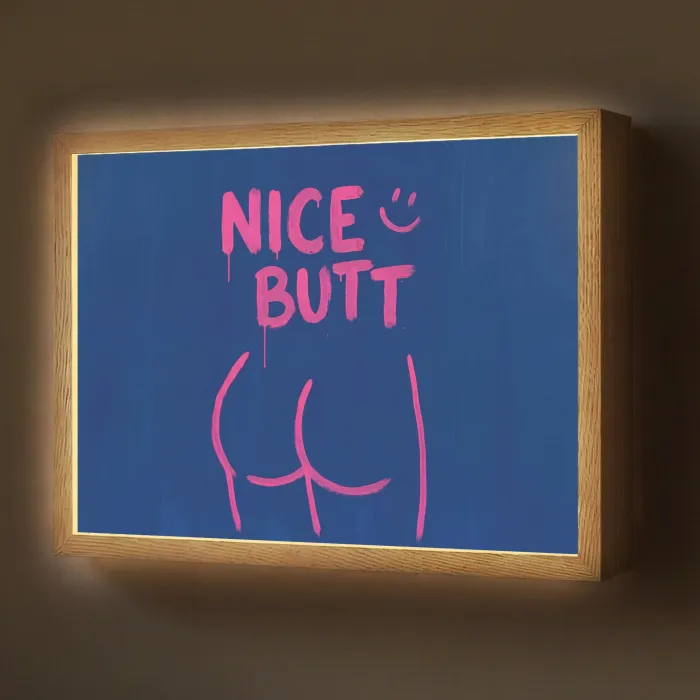 Brutaal - Grappig - Blauw Light Box met batterij (Wandlamp) middel -z3d_website