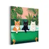 Badkamer - Kattenparade - Kleurrijk aluminium wit klein -3d