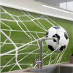 Voetbal - Goal - Net - Sport keuken achterwand 2 middel -zzzz3d_schuin