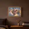 Kerstman - Dorp - Hert - Donker Light Box met batterij (Wandlamp) middel -sfeer4