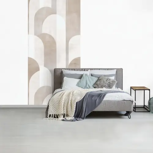 Abstracte bogen - Modern - Beige fotobehang vinyl groot -slaapkamer
