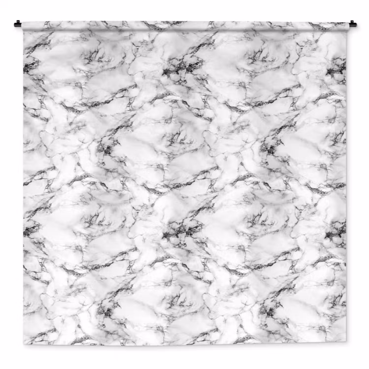Wandkleed - Marmer - Zwart - Dramatisch - Wit