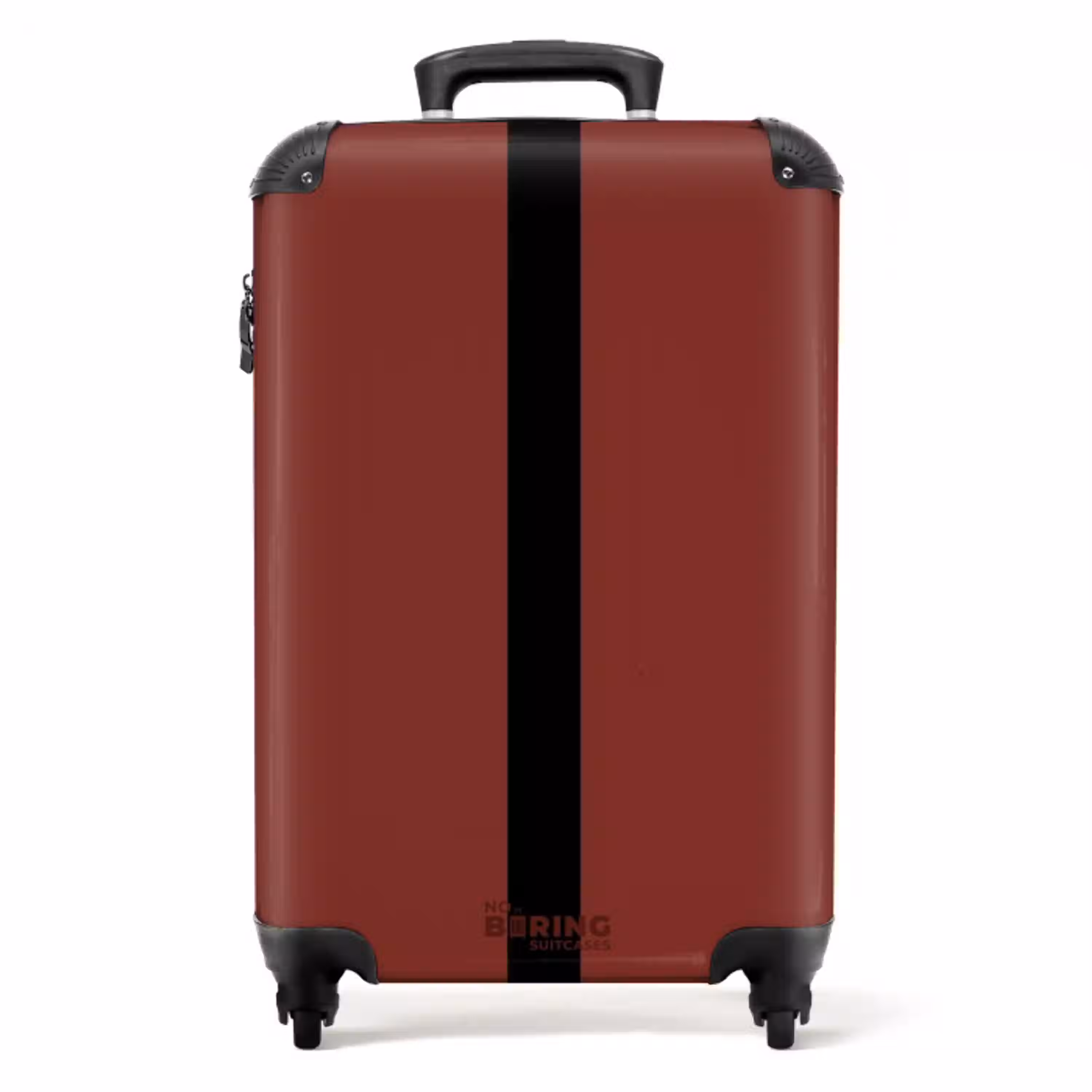 Minimal - Donkerrood met zwarte streep NBS - Handbagage koffer - Unisex middel -productfoto_recht