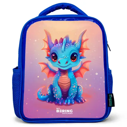 Schattige baby draak Kinderrugzak - Blauw middel -3d