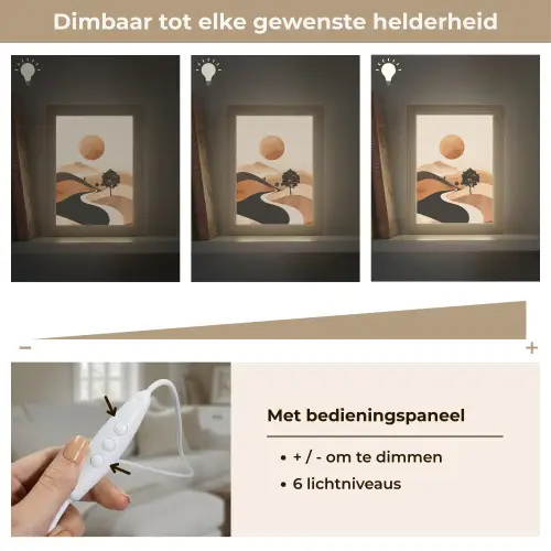 Zon - Heuvels - Boom - Abstract Light Box met kabel (Tafellamp) klein -USP_dimbaarNL