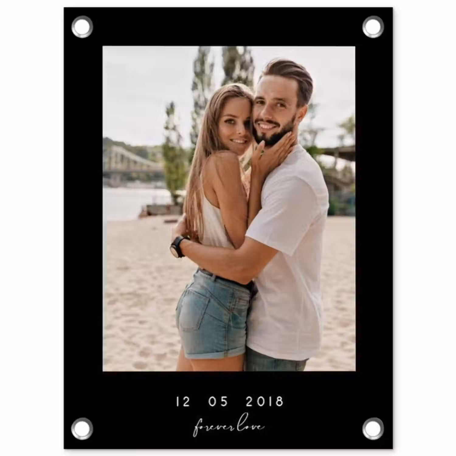 Gepersonaliseerde tuinposter - Forever Love - Zwarte Border