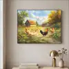 Kippen - Landelijke rust - Natuur Textielframe zwart klein -sfeer2