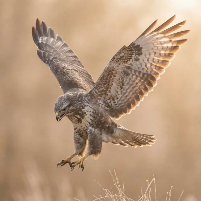 Behang - Buizerd - Roofvogel - Natuur - Bruin