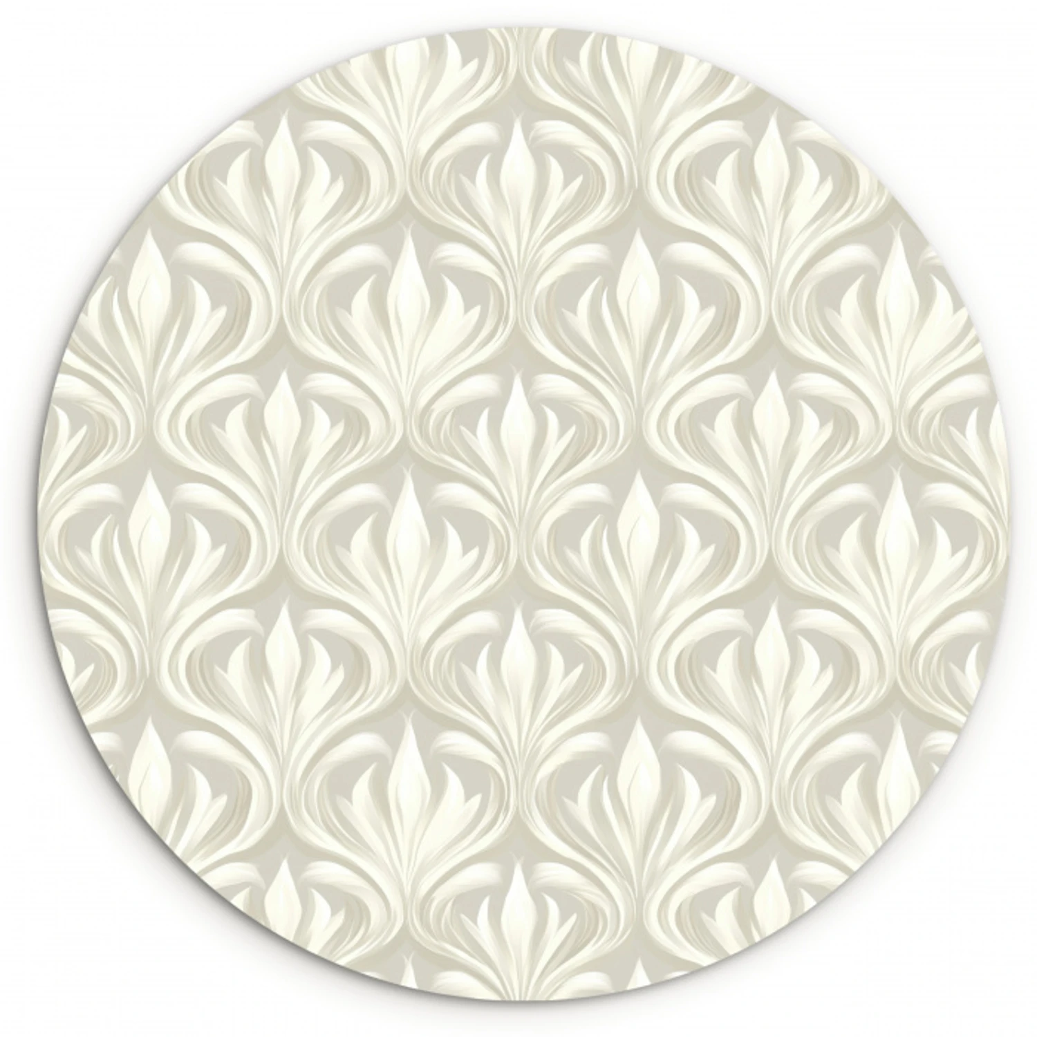 Barok - Patroon - Beige Wandcirkel kunststof plaat 5mm dik klein 188 -3d