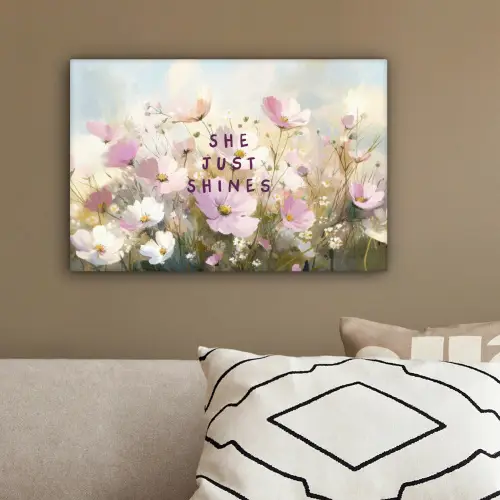Quote - Bloemen - Schilderachtig canvas 2cm klein -sfeer3
