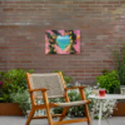 Hart - Zee - Muur Tuinposter op houten frame 2 cm dik klein -sfeer3