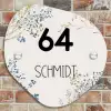 Bloemen - Beige - Modern Naambord Organisch middel -sfeer10
