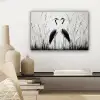 Kraanvogels - Gras - Hartvorm - Zwart canvas 2cm klein -sfeer6