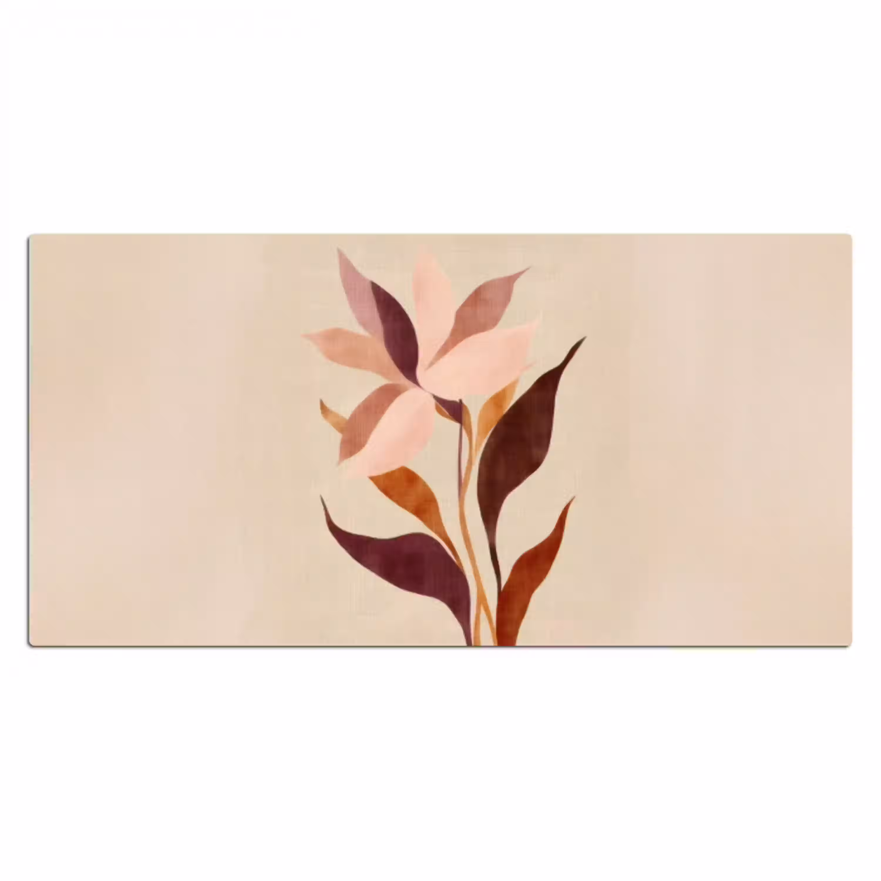 Bloemen - Blaadjes - Minimalistisch - Roze Muismat XXL klein -3d_leeg