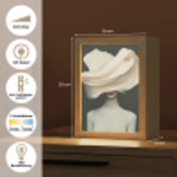Vrouw - Beige - hoed Light Box met kabel (Tafellamp) klein -USP_DE