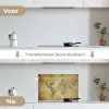 Wereldkaart - Vintage - Antiek - Bruin - Papier keuken achterwand spatscherm klein -voor_na_NL