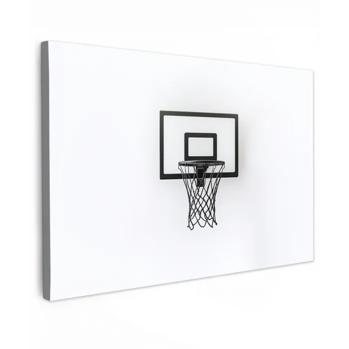 Basketbalbord - Minimalistisch - Zwart Tuinposter op houten frame 2 cm dik klein -3d