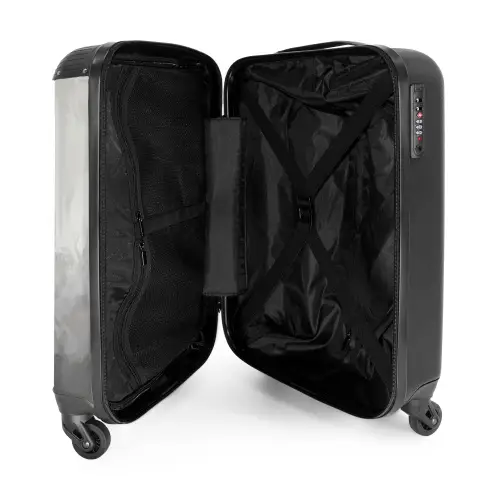 Statisch Portret van een Zwart Paard NBS - Handbagage koffer - Kinderen Unisex middel -binnenkant