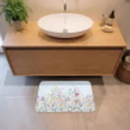 Weidebloemen - Illustratie - Kleurrijk Badmat klein -sfeer1