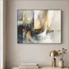 Kunst - Goud - Zilver - Abstract Textielframe zwart klein -sfeer2