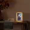Stier - Zwart - Abstract - Horens Light Box met kabel (Tafellamp) klein -sfeer4
