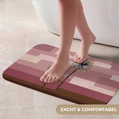Illustratie - Bloemen - Vlakken - Abstract Badmat klein -USP_ZachtNL