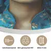 Vrouw - Bloemen - Blauw - Aesthetic - Luxe Akoestische PET Vilt - Rond klein -closeup_NL