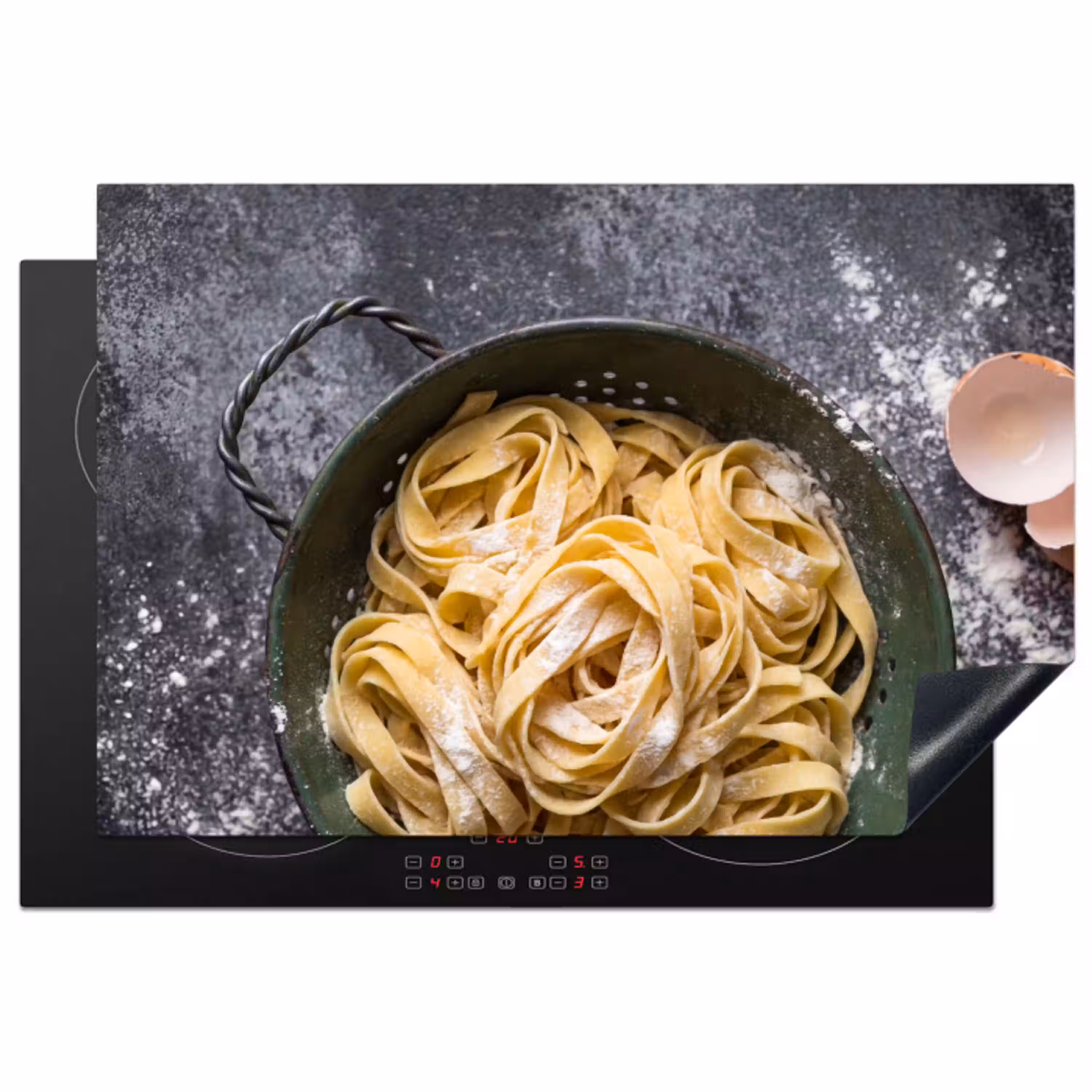 Pasta - Keuken - Eten Inductie beschermer vinyl 3mm klein -3d