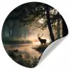 Hert - Bosbeek - Mystiek Wandcirkel behangsticker klein -3d